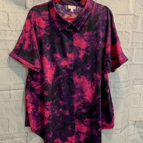 LuLaRoe Tops - LuLaRoe Charlie Shirt Pink Purple XLarge